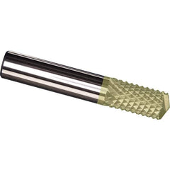 Made in USA - 6mm Diam, 18mm LOC, Drill Point End, Solid Carbide Diamond Pattern Router Bit - Right Hand Cut, 63mm OAL, Use on Fiberglass - Apex Tool & Supply