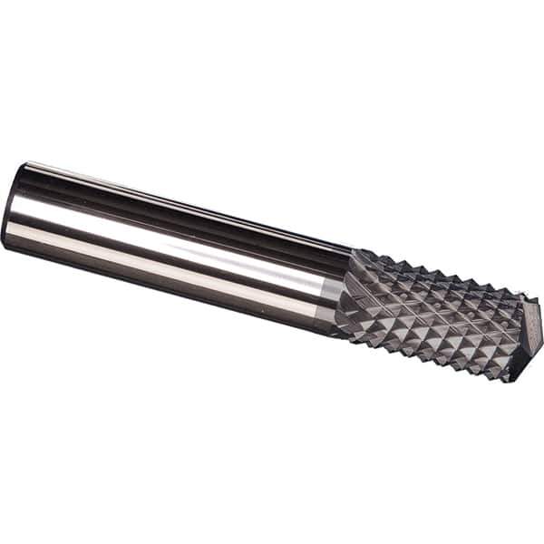 Made in USA - 1/4" Diam, 1" LOC, Drill Point End, Solid Carbide Diamond Pattern Router Bit - Right Hand Cut, 3" OAL, 1/4" Shank Diam, Use on Carbon & Honeycomb, Carbon Fiber, Composite, Fiberglass, Graphite - Apex Tool & Supply