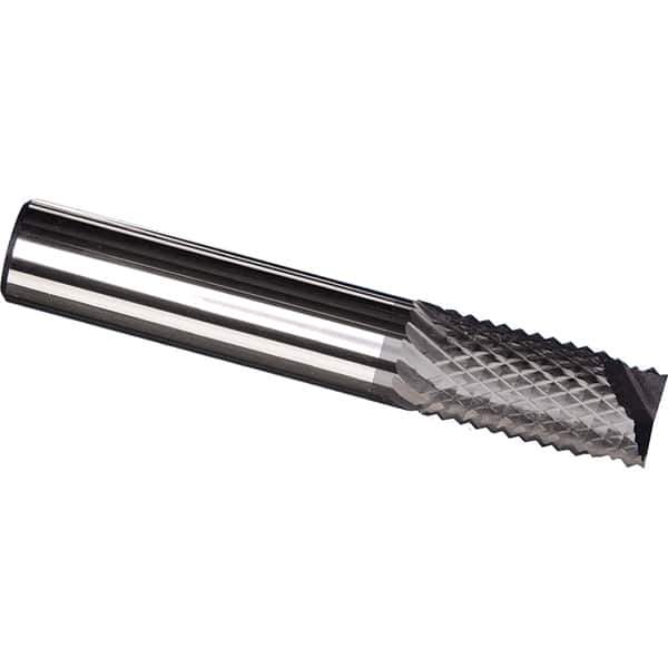 Made in USA - 3/16" Diam, 5/8" LOC, End Mill End, Solid Carbide Diamond Pattern Router Bit - Right Hand Cut, 2" OAL, 1/4" Shank Diam, Use on Carbon & Honeycomb, Carbon Fiber, Composite, Fiberglass, Graphite - Apex Tool & Supply
