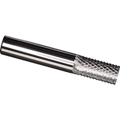 Made in USA - 1/4" Diam, 1" LOC, Plain End, Solid Carbide Diamond Pattern Router Bit - Right Hand Cut, 3" OAL, 1/4" Shank Diam, Use on Carbon & Honeycomb, Carbon Fiber, Composite, Fiberglass, Graphite - Apex Tool & Supply