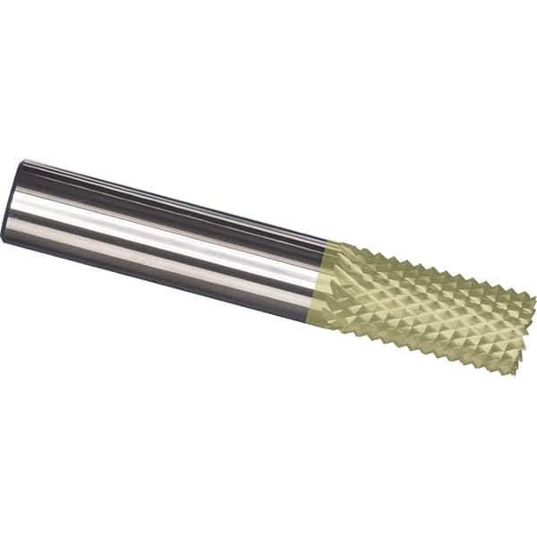 Made in USA - 6mm Diam, 25mm LOC, Burr End, Solid Carbide Diamond Pattern Router Bit - Right Hand Cut, 63mm OAL, Use on Fiberglass - Apex Tool & Supply