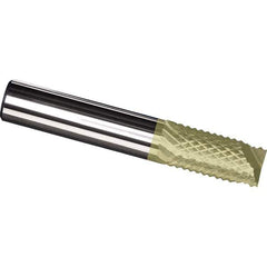 Made in USA - 12mm Diam, 25mm LOC, End Mill End, Solid Carbide Diamond Pattern Router Bit - Right Hand Cut, 75mm OAL, Use on Fiberglass - Apex Tool & Supply