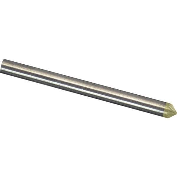 Made in USA - 1/8" Cut Diam, 1/8" Shank Diam, Cone Head Aluma Cut Burr - Carbide, 1/16" LOC, 1-1/2" OAL - Apex Tool & Supply