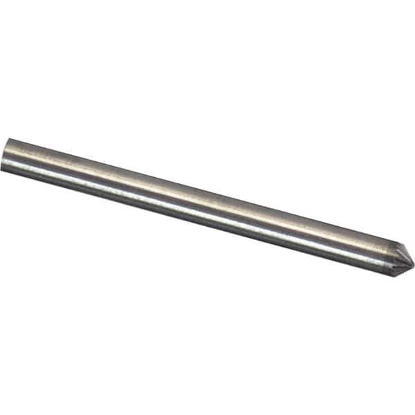 Made in USA - 3mm Cut Diam, 0.1181" Shank Diam, Cone Head Double Cut Burr - Carbide, 1.5mm LOC, 38mm OAL - Apex Tool & Supply