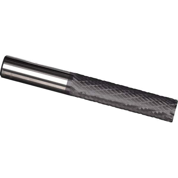 Made in USA - 3/8" Diam, 1" LOC, Plain End, Solid Carbide Diamond Pattern Router Bit - Right Hand Cut, 2-1/2" OAL, 3/8" Shank Diam, Use on Cast Iron, Stainless, Steel, Titanium - Apex Tool & Supply