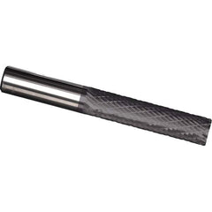 Made in USA - 3/8" Diam, 1" LOC, Plain End, Solid Carbide Diamond Pattern Router Bit - Right Hand Cut, 2-1/2" OAL, 3/8" Shank Diam, Use on Cast Iron, Stainless, Steel, Titanium - Apex Tool & Supply