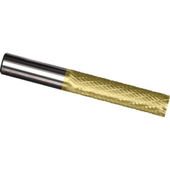 Made in USA - 3/8" Diam, 1" LOC, Plain End, Solid Carbide Diamond Pattern Router Bit - Right Hand Cut, 2-1/2" OAL, 3/8" Shank Diam, Use on Cast Iron, Stainless, Steel, Titanium - Apex Tool & Supply