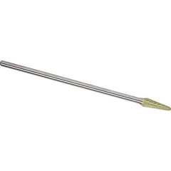 Made in USA - 9.5mm Cut Diam, 0.2362" Shank Diam, Cone Head Single Cut Burr - Carbide, 27mm LOC, 177mm OAL - Apex Tool & Supply