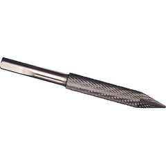 Made in USA - 3/8" Cut Diam, 3/8" Shank Diam, Cone Head Tire Cut Burr - Carbide, 3" LOC, 4-1/2" OAL - Apex Tool & Supply