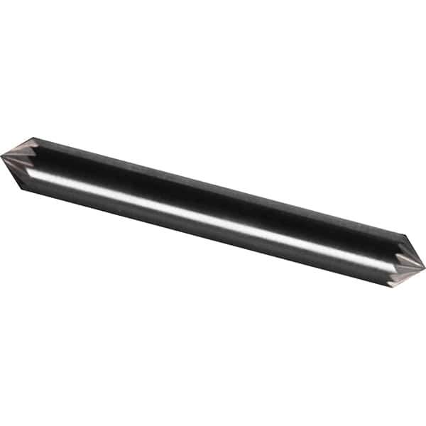 Made in USA - 1/4" Cut Diam, 1/4" Shank Diam, Cone Head Single Cut Burr - Carbide, 1/8" LOC, 2" OAL - Apex Tool & Supply