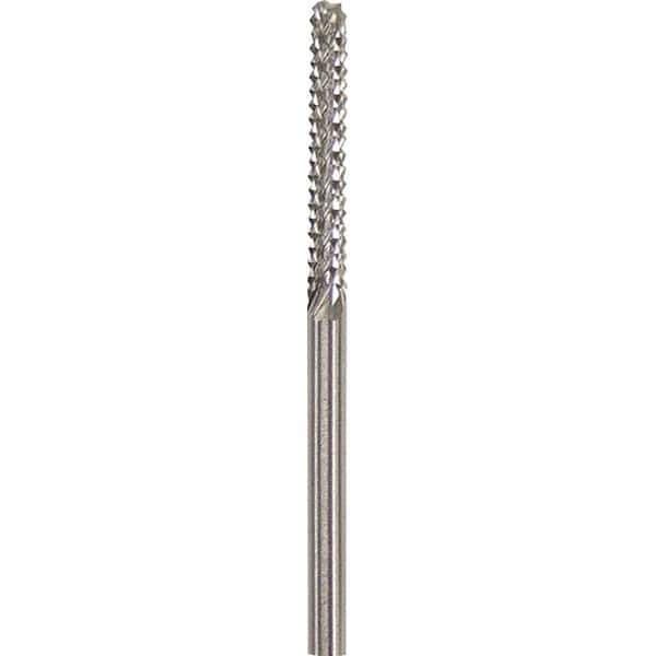 Made in USA - 1/8" Cut Diam, 1/8" Shank Diam, Cylinder Head Burr - Carbide, 1" LOC, 2" OAL - Apex Tool & Supply