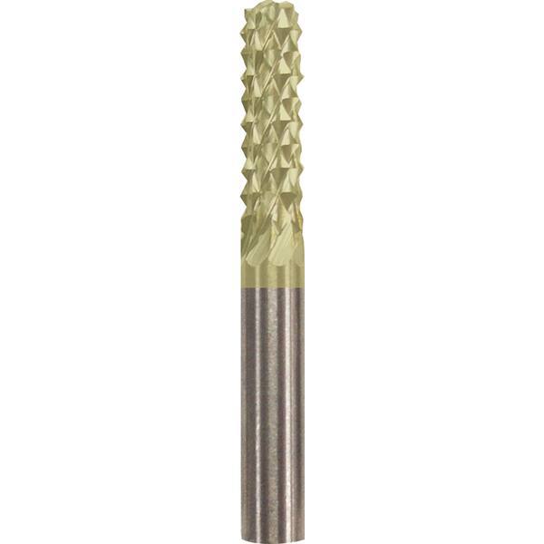 Made in USA - 1/4" Cut Diam, 1/4" Shank Diam, Cylinder Head Burr - Carbide, 1" LOC, 2" OAL - Apex Tool & Supply