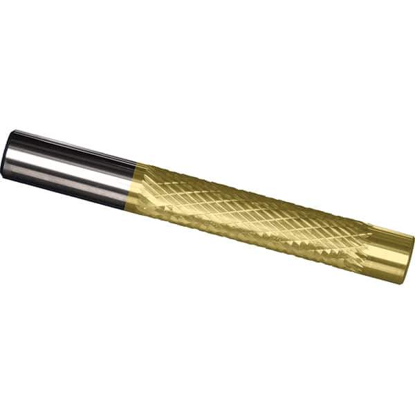 Made in USA - 1/2" Diam, 2" LOC, Solid Carbide Diamond Pattern Router Bit - Right Hand Cut, 4" OAL, 1/2" Shank Diam, Use on Cast Iron, Stainless, Steel, Titanium - Apex Tool & Supply