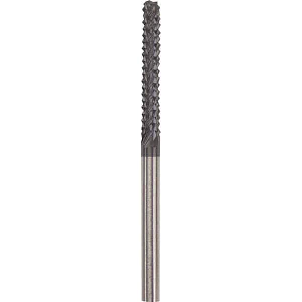 Made in USA - 1/8" Cut Diam, 1/8" Shank Diam, Cylinder Head Burr - Carbide, 1" LOC, 2" OAL - Apex Tool & Supply