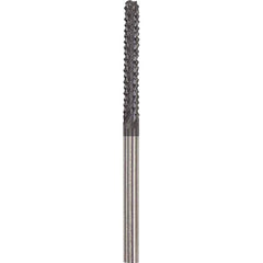 Made in USA - 1/8" Cut Diam, 1/8" Shank Diam, Cylinder Head Burr - Carbide, 1" LOC, 2" OAL - Apex Tool & Supply
