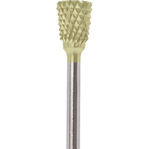 Made in USA - 2.3mm Cut Diam, 0.0925" Shank Diam, Tree with Radius Head Double Cut Burr - Carbide, 4.2mm LOC, 42.2mm OAL - Apex Tool & Supply