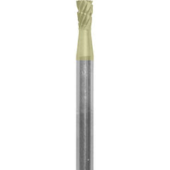Made in USA - 3/32" Cut Diam, 0.0925" Shank Diam, Inverted Cone Head Chipbreaker Cut Burr - Carbide, 1/8" LOC, 1-1/2" OAL - Apex Tool & Supply