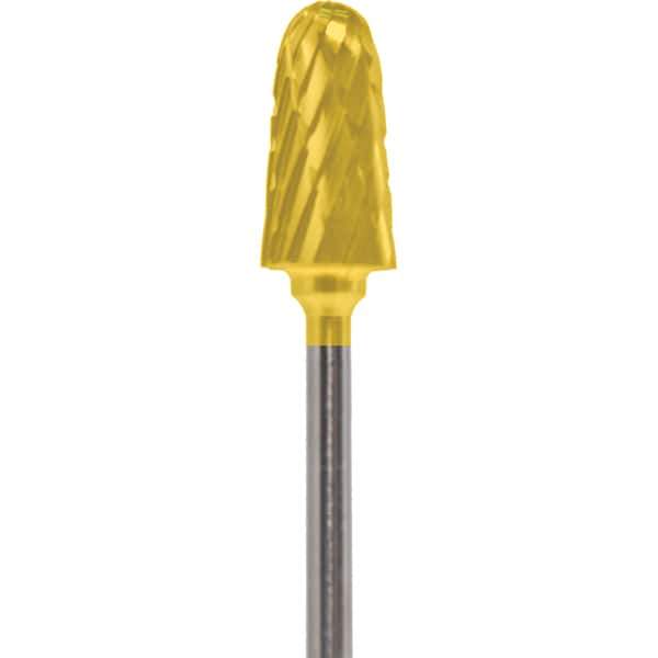 Made in USA - 4mm Cut Diam, 0.0925" Shank Diam, Cone Head Double Cut Burr - Carbide, 12.4mm LOC, 50mm OAL - Apex Tool & Supply