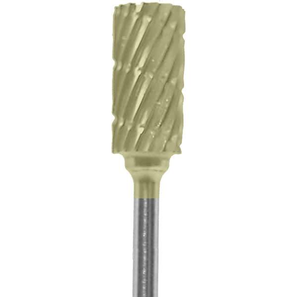 Made in USA - 1/4" Cut Diam, 0.0925" Shank Diam, Cylinder Head Chipbreaker Cut Burr - Carbide, 1/2" LOC, 2" OAL - Apex Tool & Supply