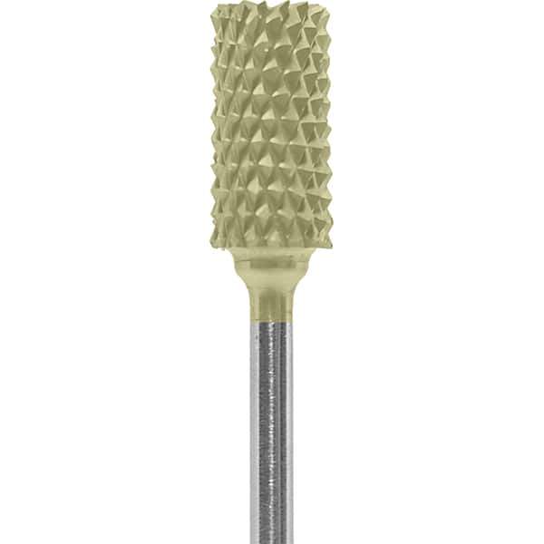 Made in USA - 1/4" Cut Diam, 0.0925" Shank Diam, Cylinder Head Diamond Cut Burr - Carbide, 1/2" LOC, 2" OAL - Apex Tool & Supply