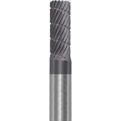 Made in USA - 6mm Cut Diam, 0.2362" Shank Diam, Cylinder Head Aluma Cut Burr - Carbide, 16mm LOC, 50mm OAL - Apex Tool & Supply