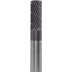 Made in USA - 6mm Cut Diam, 0.2362" Shank Diam, Cylinder Head Double Cut Burr - Carbide, 16mm LOC, 50mm OAL - Apex Tool & Supply