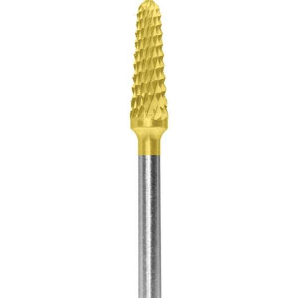 Made in USA - 5/32" Cut Diam, 0.0925" Shank Diam, Cone Head Diamond Cut Burr - Carbide, 1/2" LOC, 2" OAL - Apex Tool & Supply