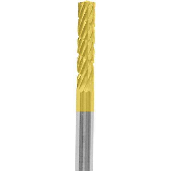 Made in USA - 3/32" Cut Diam, 0.0925" Shank Diam, Cylinder Head Chipbreaker Cut Burr - Carbide, 3/8" LOC, 1-1/2" OAL - Apex Tool & Supply