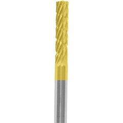 Made in USA - 3/32" Cut Diam, 0.0925" Shank Diam, Cylinder Head Diamond Cut Burr - Carbide, 3/8" LOC, 1-1/2" OAL - Apex Tool & Supply
