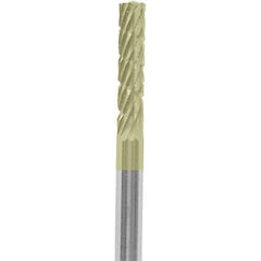 Made in USA - 3/32" Cut Diam, 0.0925" Shank Diam, Cylinder Head Chipbreaker Cut Burr - Carbide, 3/8" LOC, 1-1/2" OAL - Apex Tool & Supply