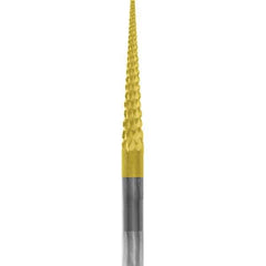 Made in USA - 3/32" Cut Diam, 0.0925" Shank Diam, Cone Head Chipbreaker Cut Burr - Carbide, 5/8" LOC, 1-1/2" OAL - Apex Tool & Supply