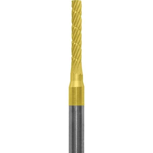 Made in USA - 1/16" Cut Diam, 0.0925" Shank Diam, Cylinder Head Chipbreaker Cut Burr - Carbide, 3/8" LOC, 1-1/2" OAL - Apex Tool & Supply
