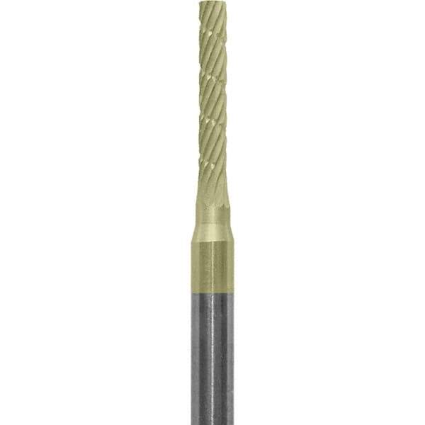 Made in USA - 1/16" Cut Diam, 0.0925" Shank Diam, Cylinder Head Chipbreaker Cut Burr - Carbide, 3/8" LOC, 1-1/2" OAL - Apex Tool & Supply