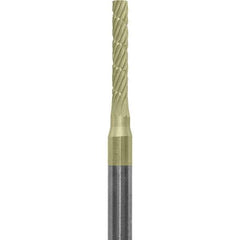 Made in USA - 1/16" Cut Diam, 0.0925" Shank Diam, Cylinder Head Chipbreaker Cut Burr - Carbide, 3/8" LOC, 1-1/2" OAL - Apex Tool & Supply