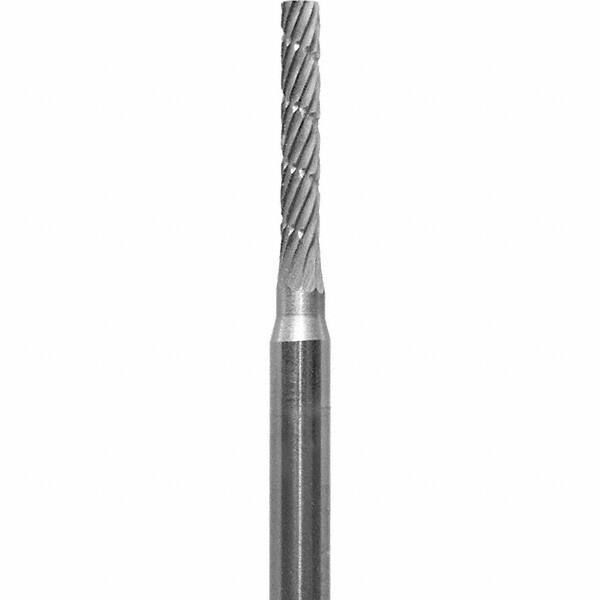 Made in USA - 1/16" Cut Diam, 0.0925" Shank Diam, Cylinder Head Chipbreaker Cut Burr - Carbide, 3/8" LOC, 1-1/2" OAL - Apex Tool & Supply