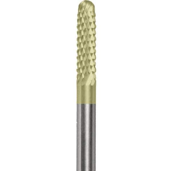 Made in USA - 2.3mm Cut Diam, 0.0925" Shank Diam, Cylinder with Radius Head Double Cut Burr - Carbide, 15mm LOC, 50mm OAL - Apex Tool & Supply