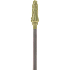Made in USA - 5mm Cut Diam, 0.0925" Shank Diam, Cone Head Double Cut Burr - Carbide, 13mm LOC, 51mm OAL - Apex Tool & Supply