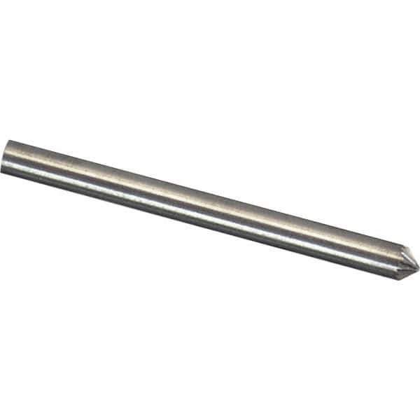 Made in USA - 3mm Cut Diam, 0.1181" Shank Diam, Cone Head Single Cut Burr - Carbide, 1.5mm LOC, 38mm OAL - Apex Tool & Supply