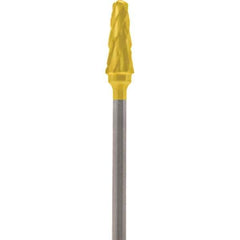 Made in USA - 5mm Cut Diam, 0.0925" Shank Diam, Cone Head Double Cut Burr - Carbide, 13mm LOC, 51mm OAL - Apex Tool & Supply