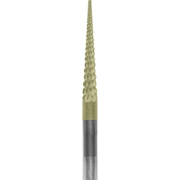 Made in USA - 3/32" Cut Diam, 0.0925" Shank Diam, Cone Head Chipbreaker Cut Burr - Carbide, 5/8" LOC, 1-1/2" OAL - Apex Tool & Supply