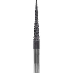 Made in USA - 3/32" Cut Diam, 0.0925" Shank Diam, Cone Head Chipbreaker Cut Burr - Carbide, 5/8" LOC, 1-1/2" OAL - Apex Tool & Supply