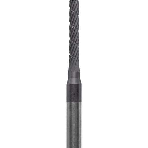 Made in USA - 1/16" Cut Diam, 0.0925" Shank Diam, Cylinder Head Chipbreaker Cut Burr - Carbide, 3/8" LOC, 1-1/2" OAL - Apex Tool & Supply