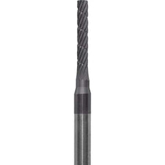 Made in USA - 1/16" Cut Diam, 0.0925" Shank Diam, Cylinder Head Chipbreaker Cut Burr - Carbide, 3/8" LOC, 1-1/2" OAL - Apex Tool & Supply
