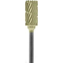 Made in USA - 1/4" Cut Diam, 0.0925" Shank Diam, Cylinder Head Chipbreaker Cut Burr - Carbide, 1/2" LOC, 2" OAL - Apex Tool & Supply