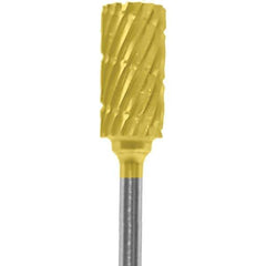 Made in USA - 1/4" Cut Diam, 0.0925" Shank Diam, Cylinder Head Chipbreaker Cut Burr - Carbide, 1/2" LOC, 2" OAL - Apex Tool & Supply