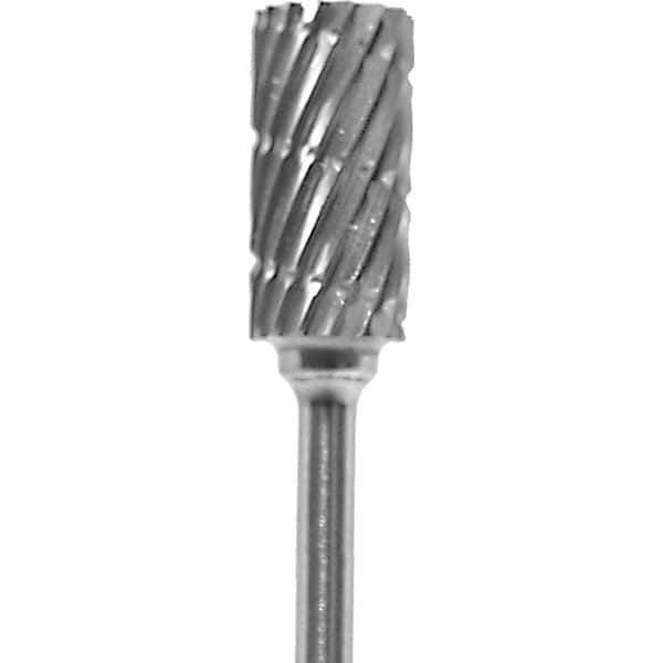 Made in USA - 1/4" Cut Diam, 0.0925" Shank Diam, Cylinder Head Chipbreaker Cut Burr - Carbide, 1/2" LOC, 2" OAL - Apex Tool & Supply
