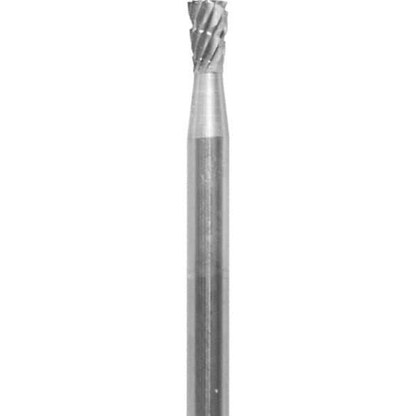 Made in USA - 6.3mm Cut Diam, 0.0925" Shank Diam, Double Cut Burr - Carbide, 6.3mm LOC, 45mm OAL - Apex Tool & Supply