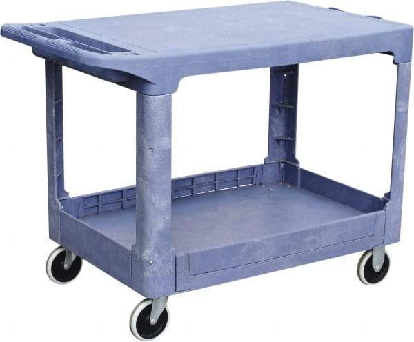 Value Collection - 500 Lb Capacity, 19" Wide x 38" Long x 33" High Shelf Cart - 2 Shelf, Plastic, 2 Rigid/2 Swivel Casters - Apex Tool & Supply