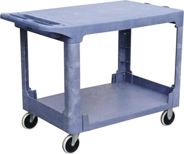 Value Collection - 500 Lb Capacity, 26" Wide x 46" Long x 33" High Shelf Cart - 2 Shelf, Plastic, 2 Rigid/2 Swivel Casters - Apex Tool & Supply