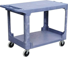 Value Collection - 500 Lb Capacity, 26" Wide x 46" Long x 33" High Shelf Cart - 2 Shelf, Plastic, 2 Rigid/2 Swivel Casters - Apex Tool & Supply
